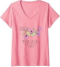 Womens Montréal Québec Canada Wildflowers - Montreal Quebec V-Neck T-Shirt