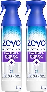 Zevo Flying Insect Killer Spray - Bug Spray for Home Use - Versatile Gnat, Mosquito, Fruit Fly Killer & More - with Rosemary & Cornmint Oil - for Indoor & Outdoor Use (2 Bottles)