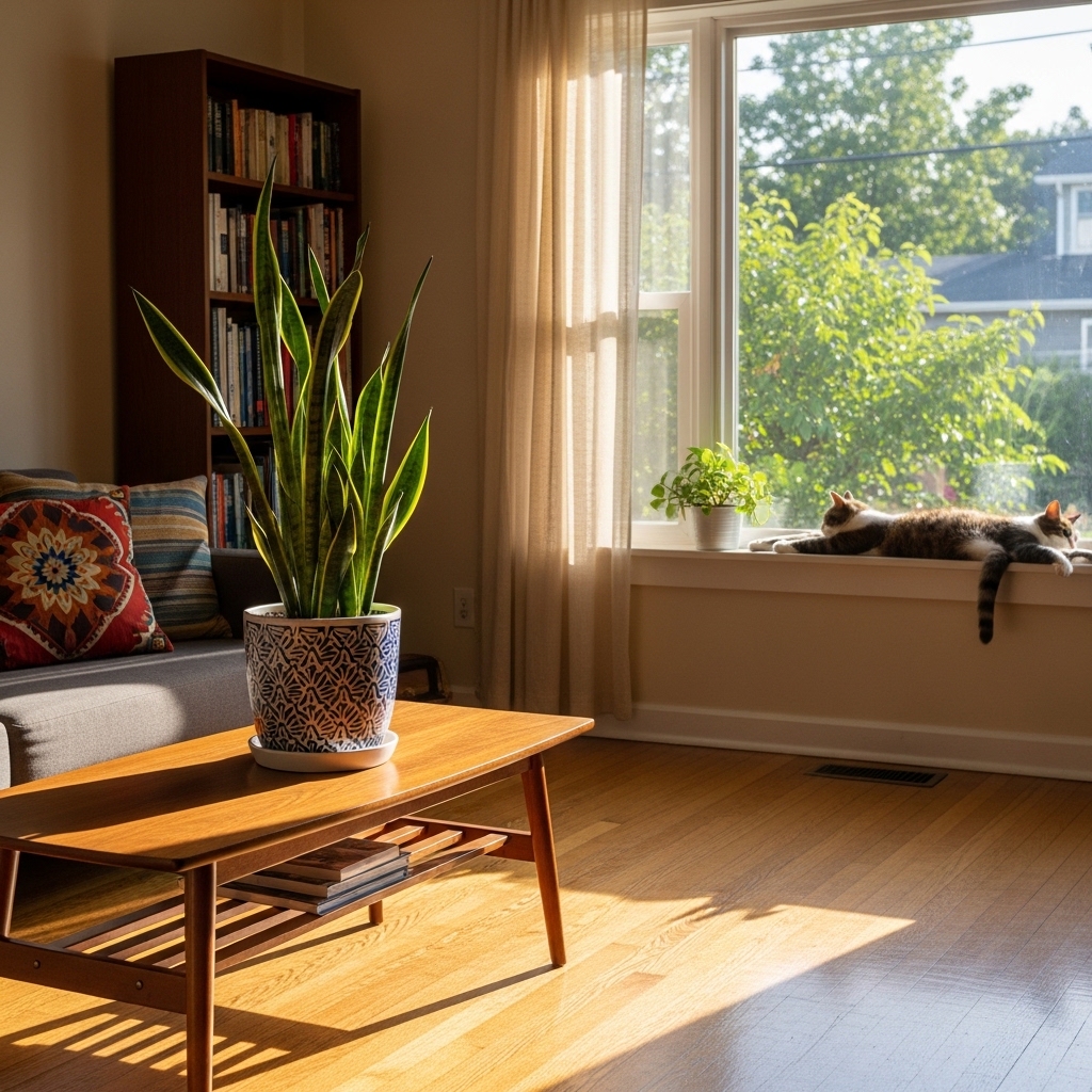 1. Snake Plant (Sansevieria)