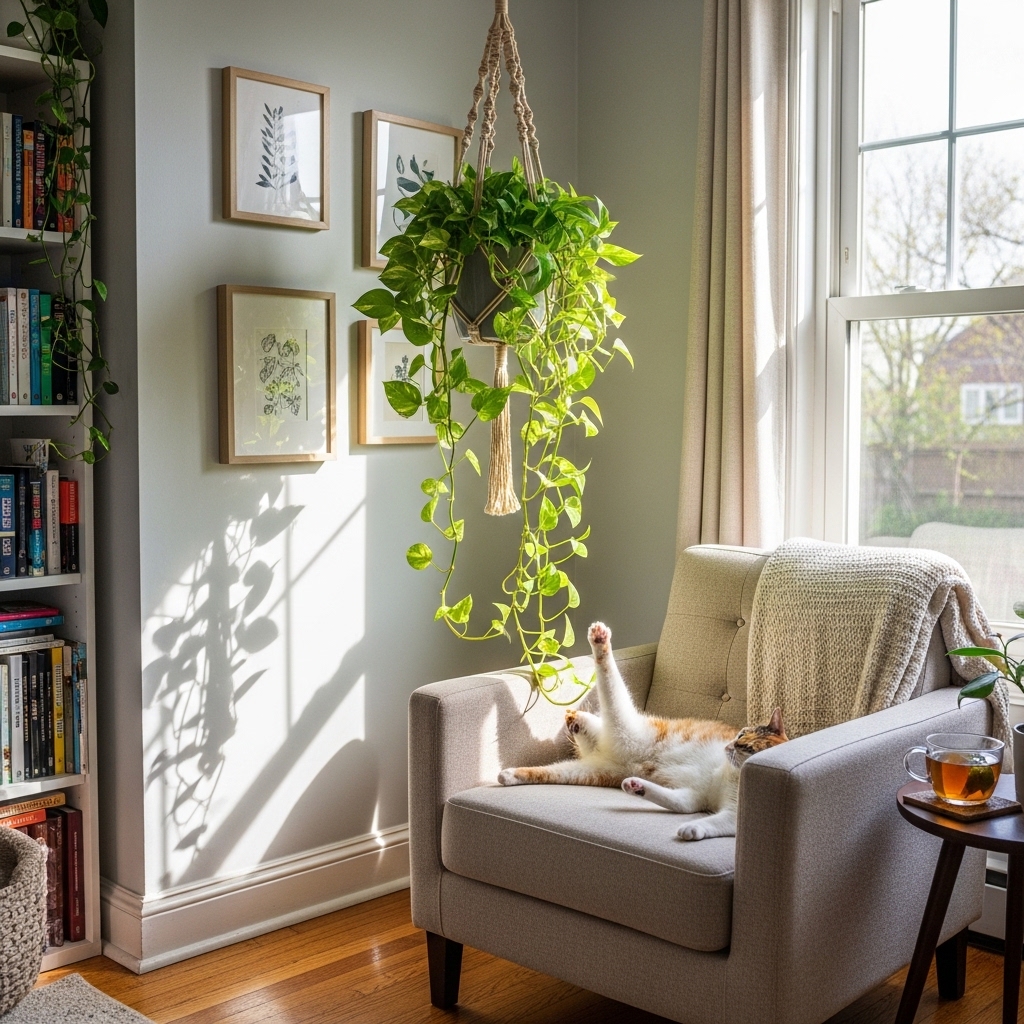 13. Golden Pothos (Epipremnum aureum)