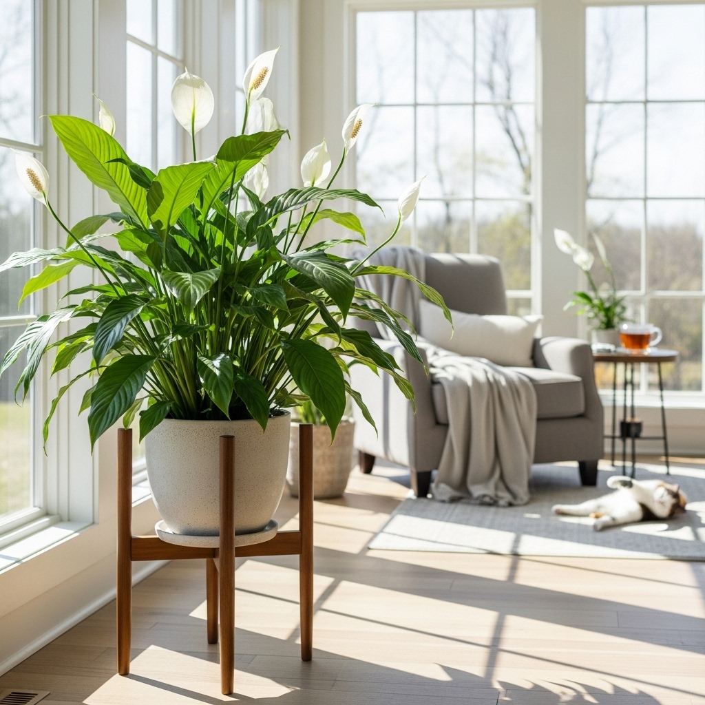 6. Peace Lily (Spathiphyllum)