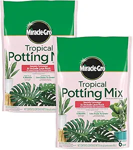 Miracle-Gro Tropical Potting Mix - Growing Media for Tropical Plants Living in Indoor and Outdoor Containers, 6 qt. (2-Pack)