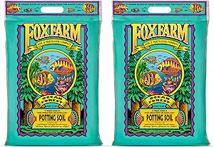 FoxFarm Ocean Forest Potting Soil for Container Gardens - Light, Aerated Texture with Fish Meal, Crab Meal, Earthworm Castings - Houseplant Potting Mix for Seedlings & Plant Starts - 2 x 12 Quart