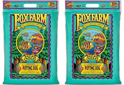 FoxFarm Ocean Forest Potting Soil for Container Gardens - Light, Aerated Texture with Fish Meal, Crab Meal, Earthworm Castings - Houseplant Potting Mix for Seedlings & Plant Starts - 2 x 12 Quart