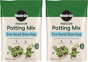Miracle-Gro Indoor Potting Mix for Seed Starting, For Starting Vegetable, Flower, and Herb Seeds Indoors, Excellent for Cuttings, 8 qt. (2-Pack)