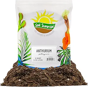 Soil Sunrise Anthurium Plant Potting Soil Mix (4 Quarts) Indoor Houseplant Custom Blend for Flowering Anthuriums