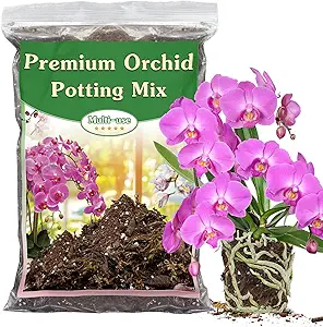 Orchid Potting Mix,1 Quart Premium Orchid Potting Mix for Repotting with Dried Forest Moss Perlite Stone Coco Peat and Pine Bark, Well-draining Orchid Bark Potting Mix