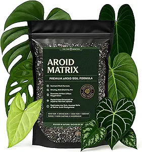 AROID Potting Mix/Premium Soil for Monstera, Philodendron, Alocasia, Anthurium – Chunky, Optimally Aerated Soil – Organic & Ready to Use – Supercharges Root and Foliage Growth (4 QTS)
