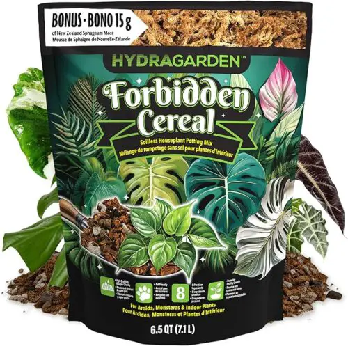 Forbidden Cereal Aroid Potting Mix 6.5QT – Chunky High-Draining Soil for Monsteras, Hoyas, Orchids & Tropical Indoor Houseplants – 8 Organic Ingredients, Peat-Free, Soilless Growing & Repotting Mix