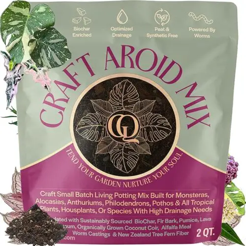 Craft Aroid Potting Mix- Elite Organic Alocasia, Philodendron, Monstera Soil Mix, Chunky, Well Draining Potting Soil for Indoor Plants, All Tropical Plants & Houseplants, Perlite & Peat Free 2QT