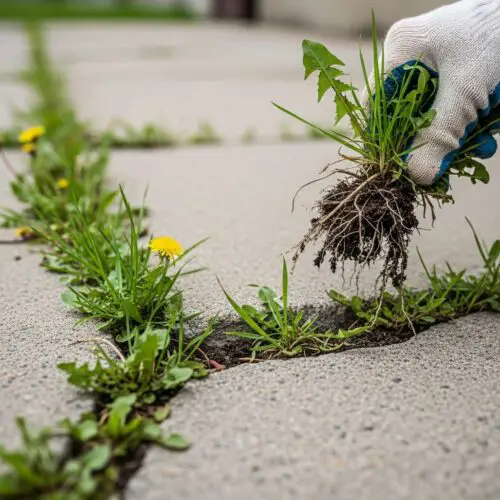 can weeds grow through concrete