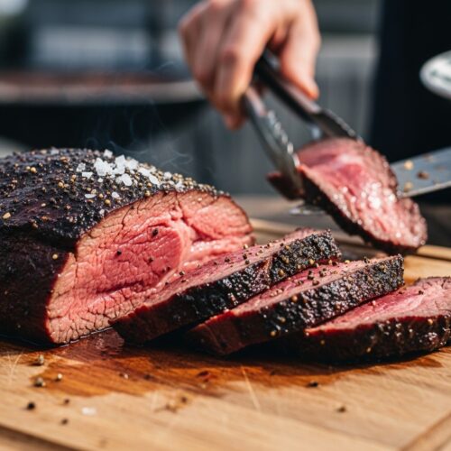 Flank Steak Smoked on the Big Green Egg (Kamado)
