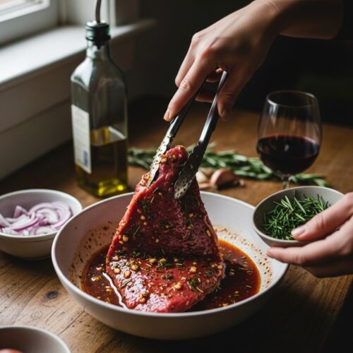 Flank Steak Smoked on the Big Green Egg (Kamado)