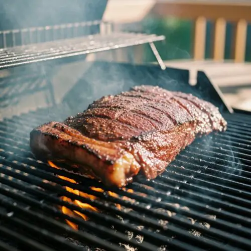 Flank Steak Smoked on the Big Green Egg (Kamado)