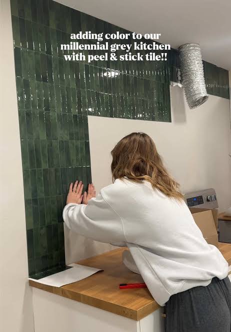 adding color to peel & stick tile