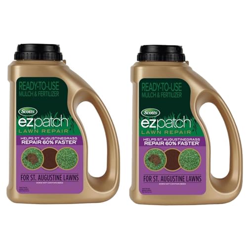 Scotts EZ Patch Lawn Repair Mulch and Fertilizer for St. Augustine Grass, 3.75 lb (2 Pack) – Lawn Repair Mix Covers Up to 170 sq ft
