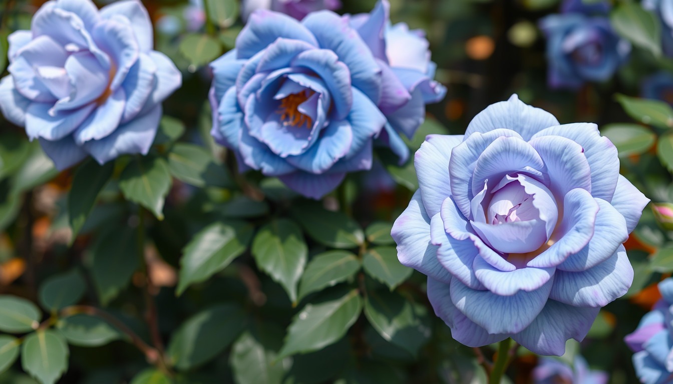 blue climbing roses