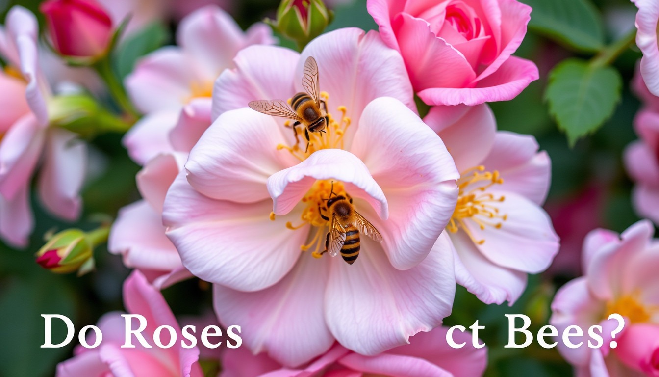 roses and bee attraction