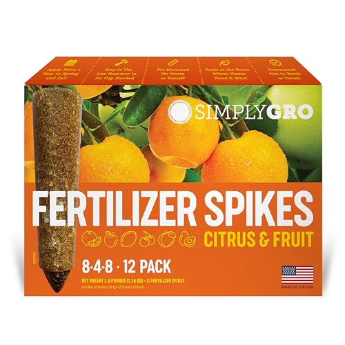 SimplyGro Fertilizer Spikes for Citrus & Fruit Trees & Shrubs (12 Spikes - 3.0 Lbs)