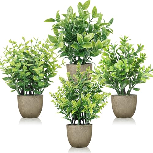 Der Rose 4 Pack Artificial Plants Indoor Fake Plants for Bathroom Decor