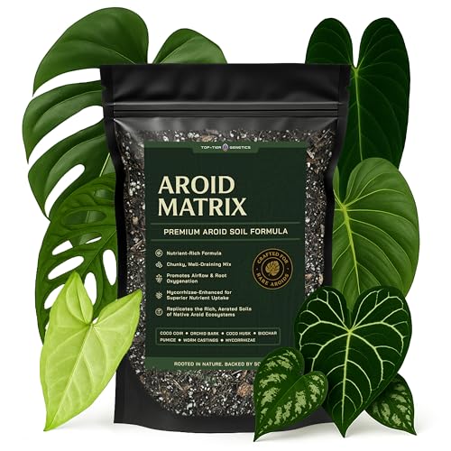 Premium AROID Soil Blend for Monstera, Philodendron, Alocasia, Anthurium – Chunky, Optimally Aerated Soil – Organic & Ready to Use – Supercharges Root and Foliage Growth - (2QTS)