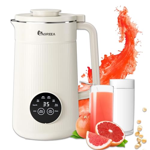 IAGREEA Nut Milk Maker Machine, 35oz Soy/Almond/Oat Milk/Juice Maker, White