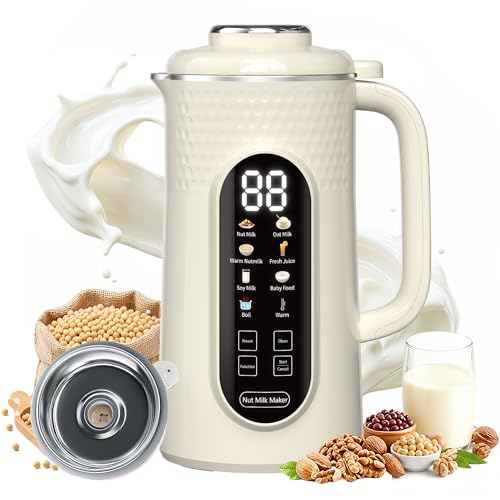 10 in 1 Nut Milk Maker Machine, 42oz IMD Screen Almond Milk Maker, Soy Milk Maker with Self-Cleaning, Delay Start, Keep Warm, Boil Water