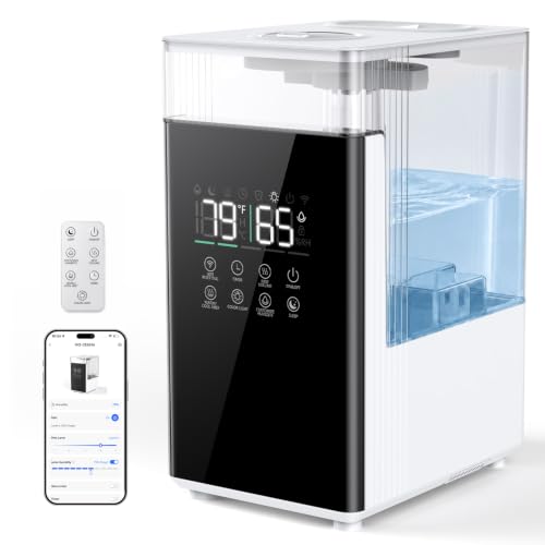 7L Smart Humidifier for Bedroom, Warm & Cool Mist, 70H Runtime, 450ml/h Output, Up to 500ft², APP & Remote Control, Precise Humidity Control, 5 Mist Levels, Humidifiers for Large Room Home Plants Baby