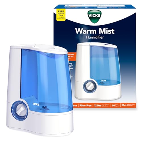 Vicks Warm Mist Humidifier for Small to Medium Rooms, White