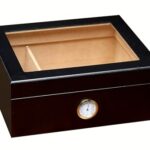 Prestige Import Group Chalet Glass Top Desktop Cigar Humidor