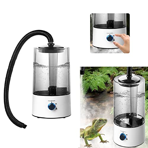 iayokocc Reptile Humidifier Reptile Fogger with Extension Hose, Automatic Terrarium Fogger for Lizard Tortoise Amphibians (US Plug)
