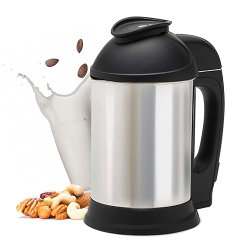 Almond Cow Nut Milk Maker Machine, Plant-Based Milk Maker for Almond, Oat, Cashew, Soy Milk, Stainless Steel, No Straining Needed - Makes 5-6 Cups, 120V