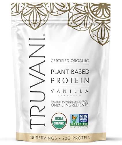 Truvani Organic Plant Based Protein Powder | Vanilla | 18 Servings