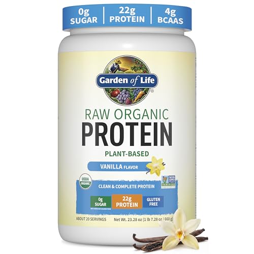 Garden of Life Raw Organic Protein Powder, Vegan, Vanilla, 20 Servings