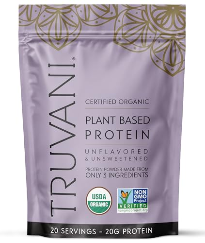 Truvani Organic Plant Based Protein Powder | Unflavored | 20 Servings