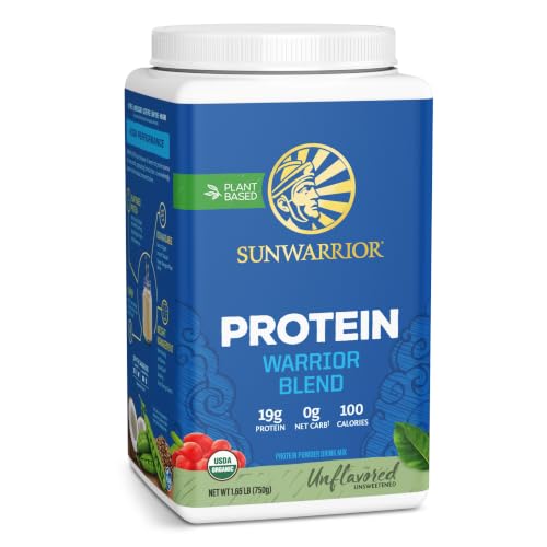 Sunwarrior Organic Plant Based Protein Powder, Unflavored, 30 Servings