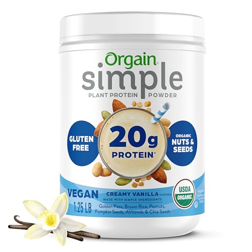 Orgain Organic Simple 20g Vegan Protein Powder, Vanilla, 1.25lb