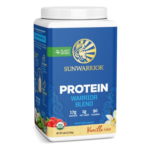 Sunwarrior Vegan Protein Powder Organic Plant-Based Protein | BCAA Amino Acids Hemp Seed Plant Protein | Soy Free Dairy Free Gluten Free Synthetic Free Non-GMO | Vanilla 30 Servings | Warrior Blend