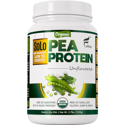 SOLO Organic Pea Protein Isolate, Unflavored Vegan Protein Powder (2.7 lbs)