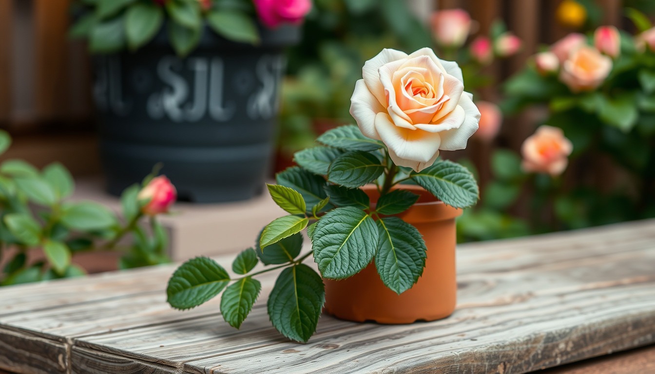 growing roses in pots