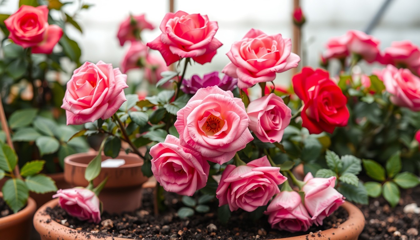growing roses in pots