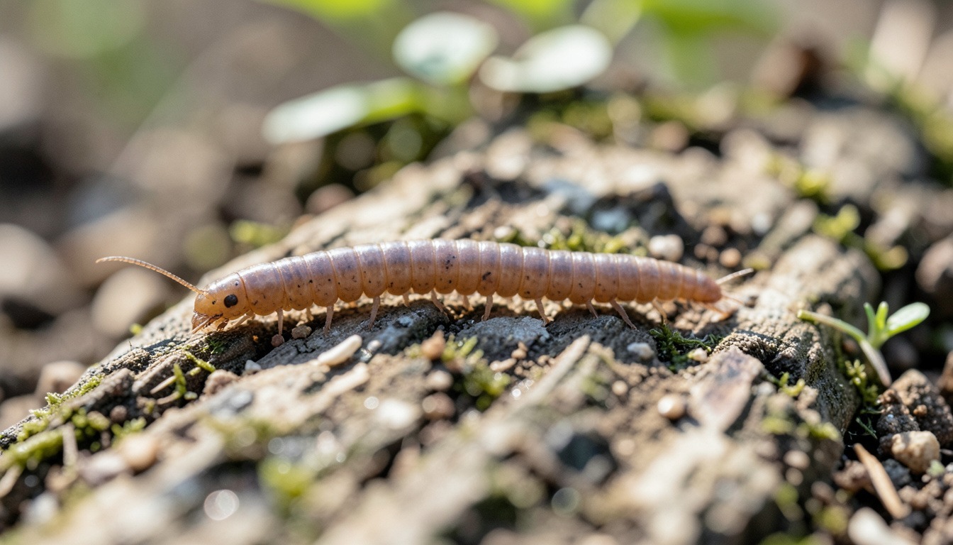 grub worm crawling on back
