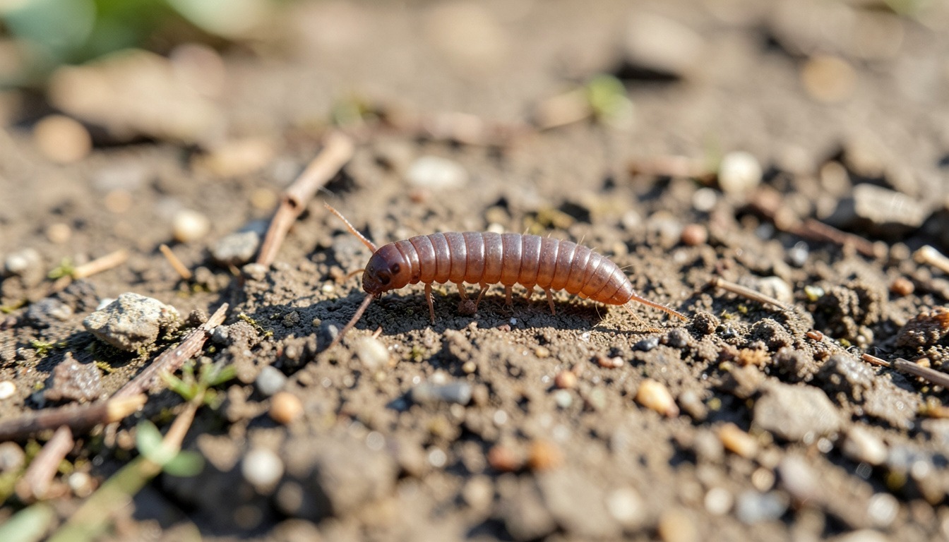 grub worm crawling on back
