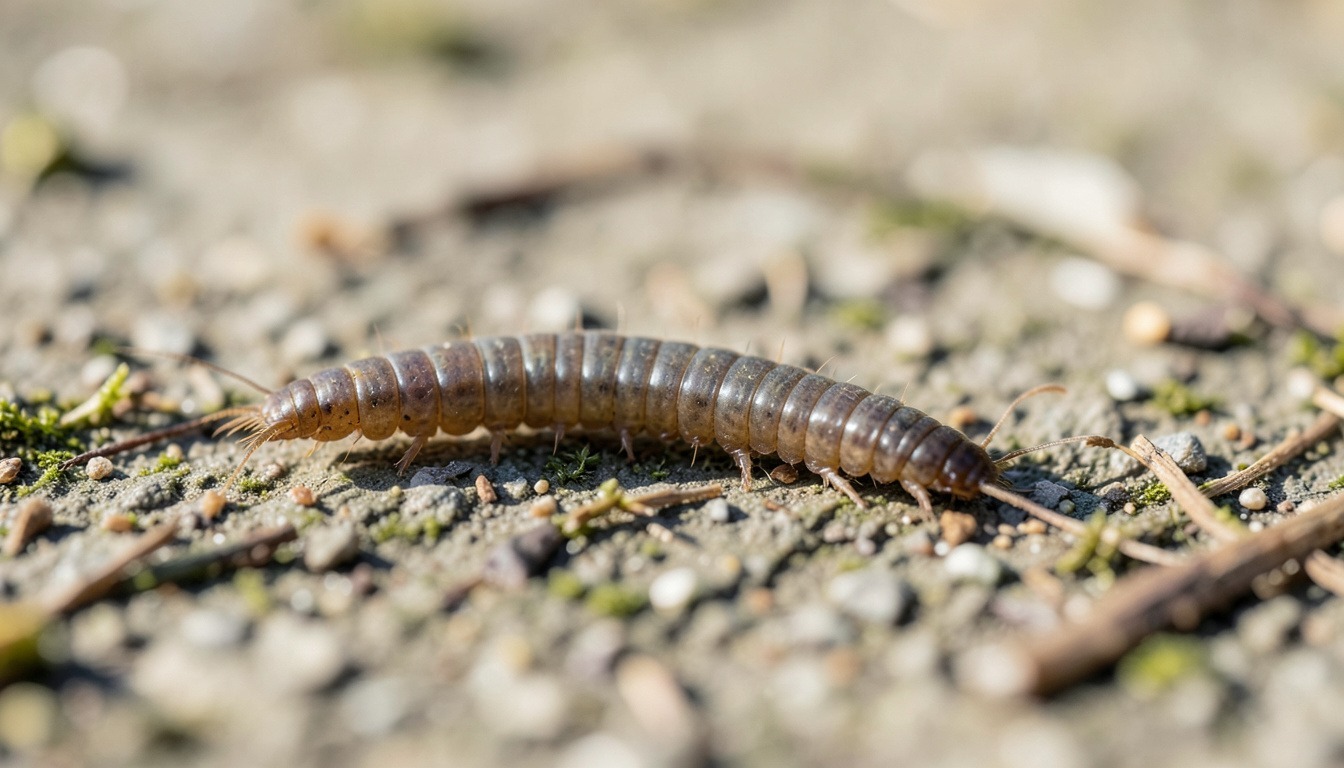 grub worm crawling on back